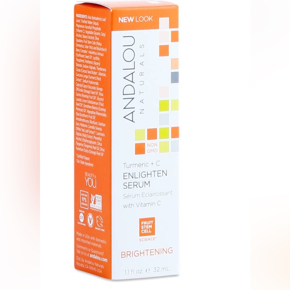 Andalou Naturals Enlighten Serum - Turmeric & Vitamin C - New in Box